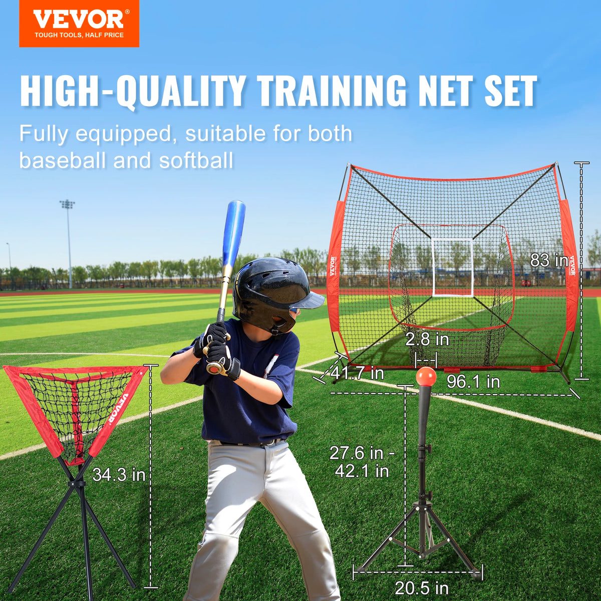 SucceBuy Baseball Practice Net With Strike Zone And Ball Collector