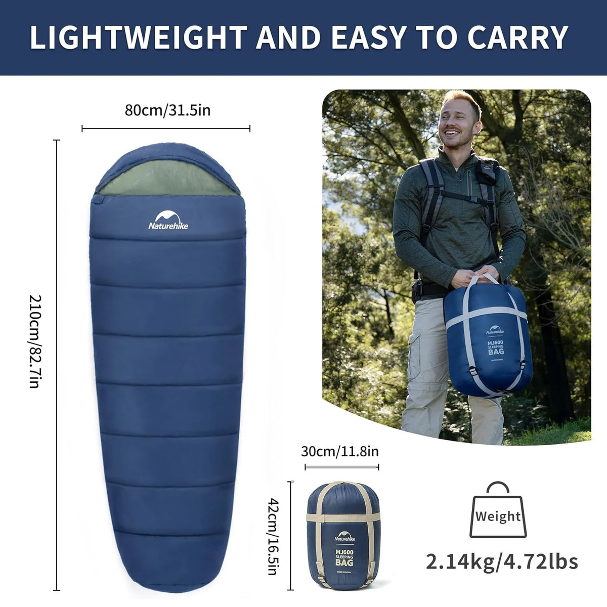 Naturehike Mummy Camping Sleeping Bag for Adults Warm and Cozy