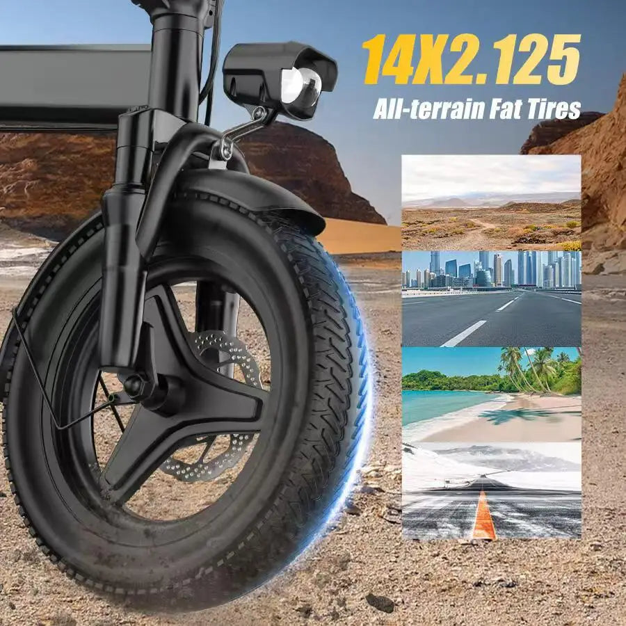 Foldable Adult Electric Bicycle 500W Motor 48V Battery