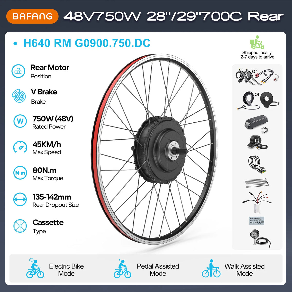 Bafang Brushless Rear Electric Bike Hub Motor Drive