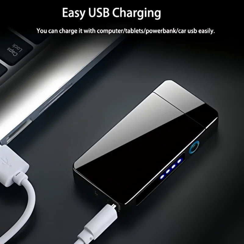 Windproof Dual Arc Plasma Lighter With USB Rechargeable Power Display