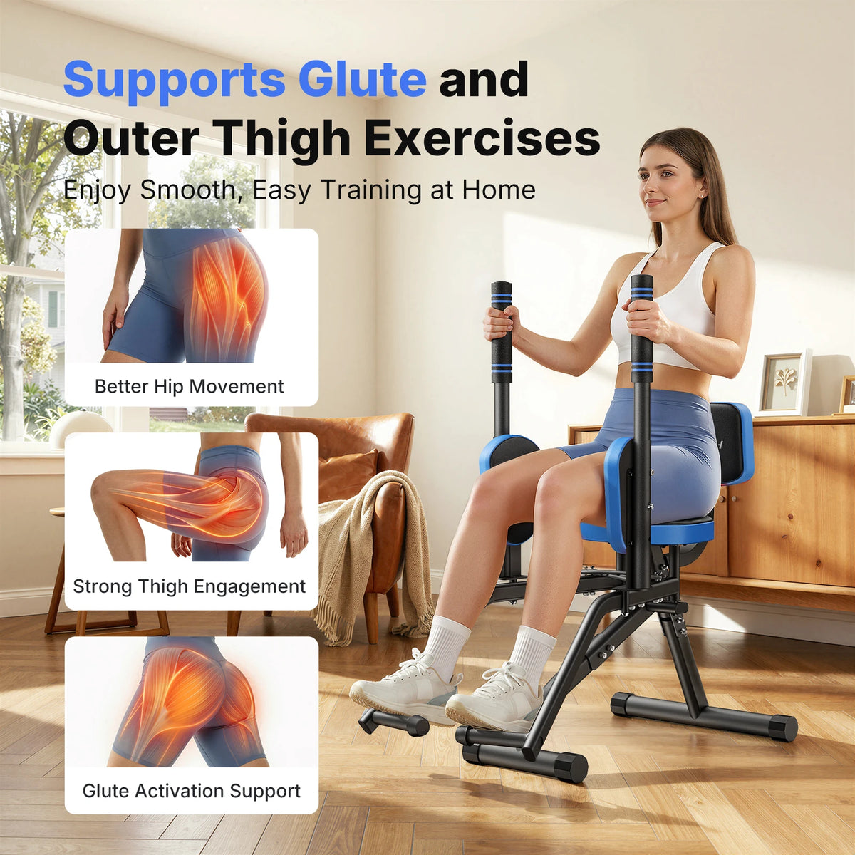 Merach Adjustable Hip Abductor Machine For Glute Training
