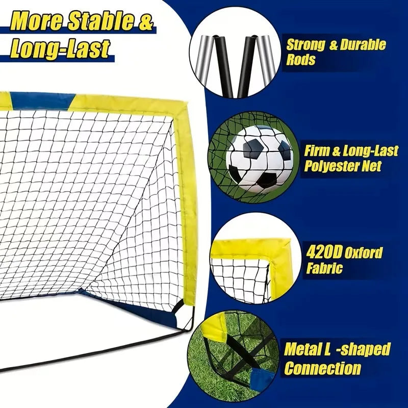 Portable Pop Up Soccer Goals Two Pack For Yard Training