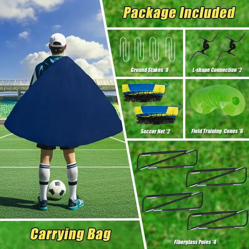 Portable Pop Up Soccer Goals Two Pack For Yard Training