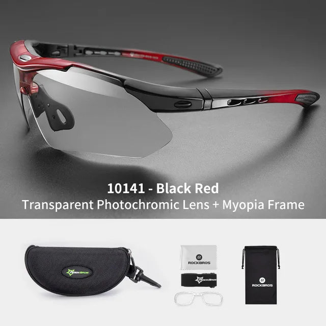 ROCKBROS Photochromic Cycling Glasses for Mountain Biking UV400 Protection