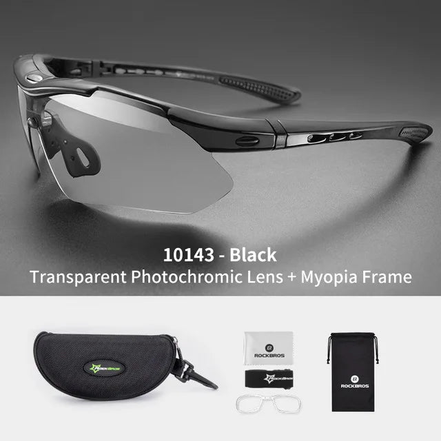 ROCKBROS Photochromic Cycling Glasses for Mountain Biking UV400 Protection