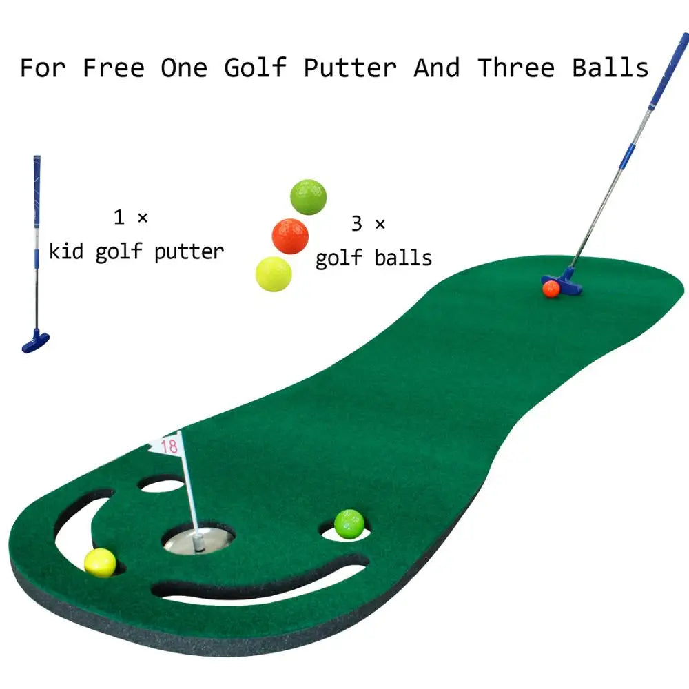 Crestgolf Putting Green Mat With Putter And 3 Balls Set