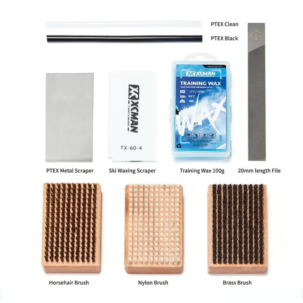 XCMAN Ski Snowboard Waxing And Tuning Brush Scraper Kit