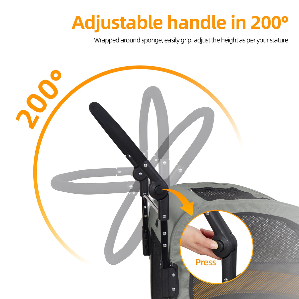 Foldable Portable Dog Stroller With 4 Wheels Breathable Pet Carrier