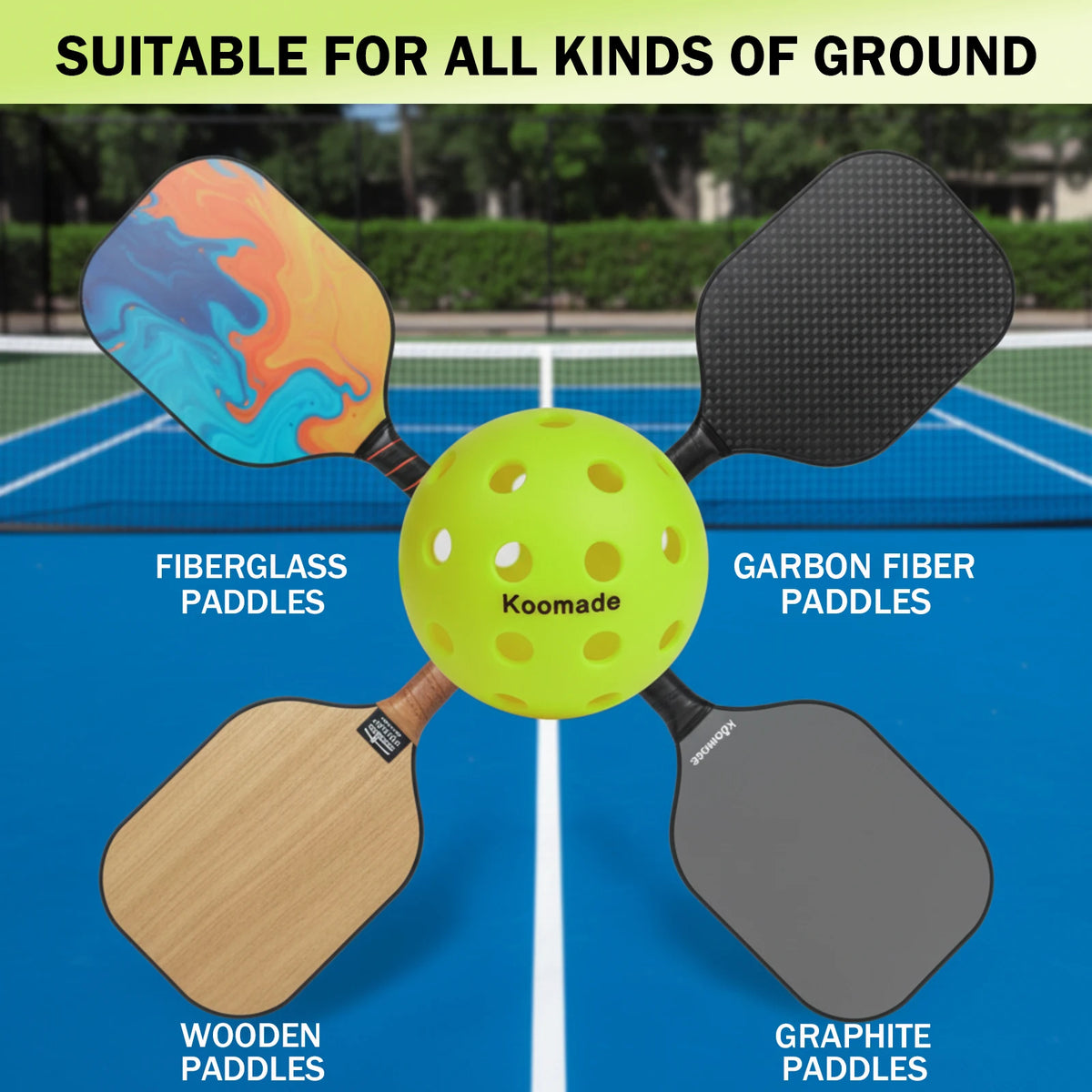 USAPA Standard Outdoor Pickleballs 40-Hole Design For All Weather Play