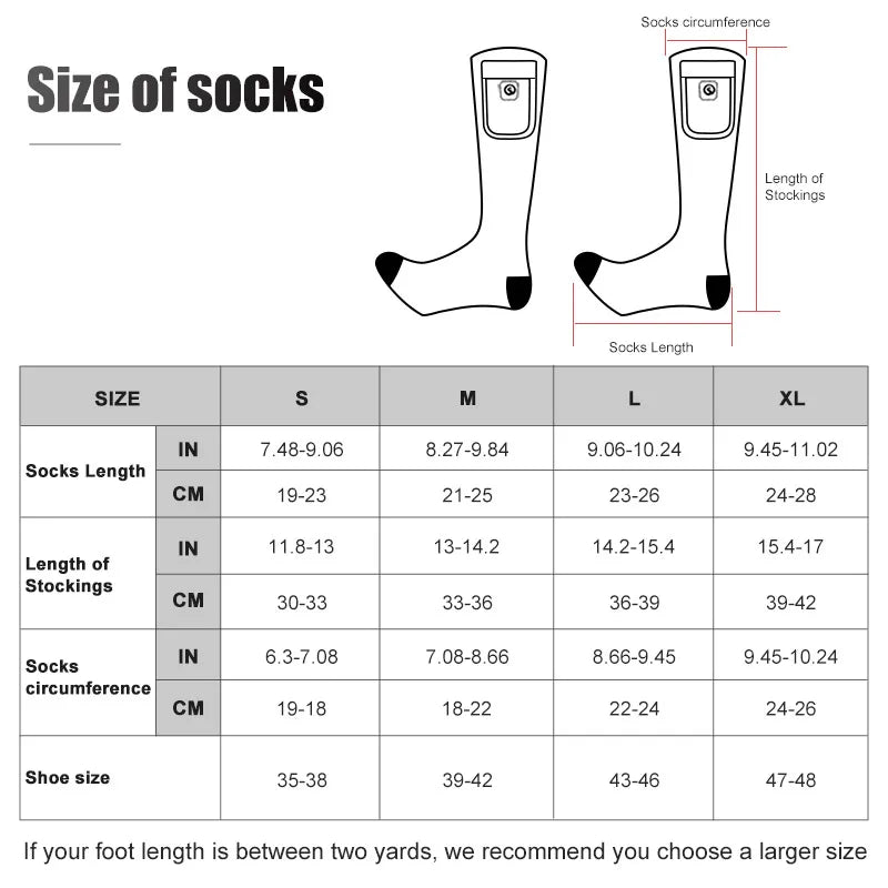 SNOW DEER Rechargeable Electric Heated Socks for Winter Sports