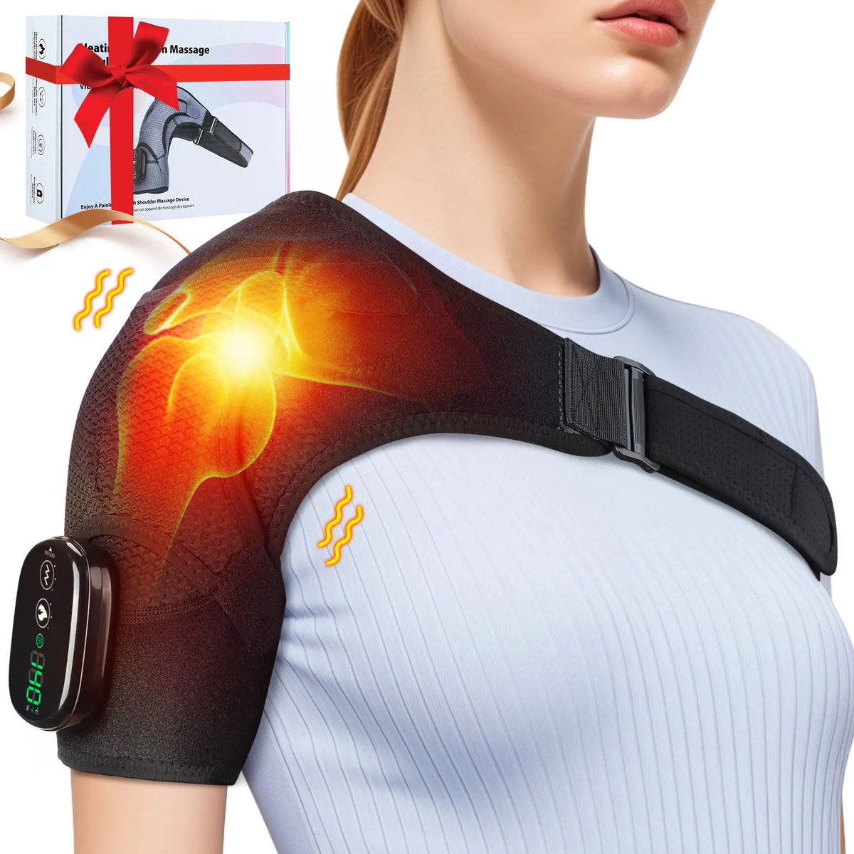 Rechargeable Electric Heating Shoulder Massage Belt for Joint Relief