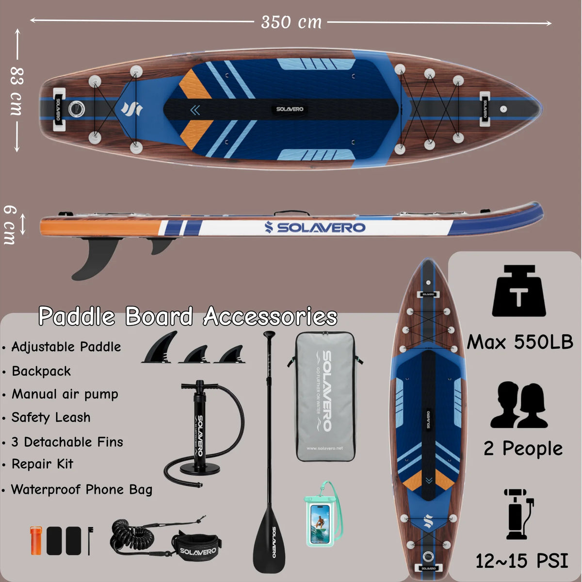 Nebmaax Inflatable Stand Up Paddle Board With Non Slip Deck