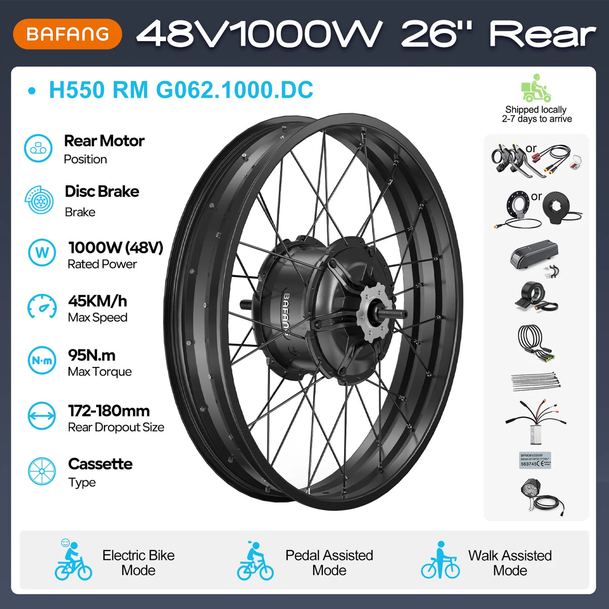 Bafang Brushless Rear Electric Bike Hub Motor Drive