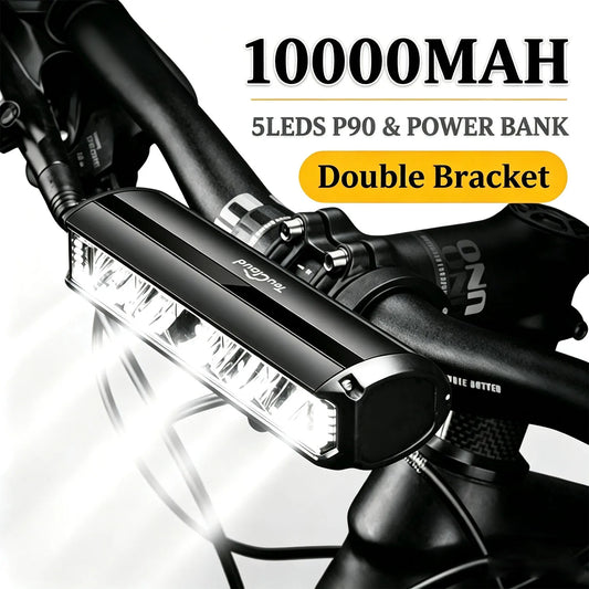 TouCloud Waterproof USB Rechargeable Bicycle Headlight With Power Bank