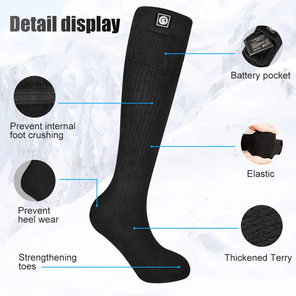Savior Rechargeable Heated Thermal Socks for Outdoor Winter Activities