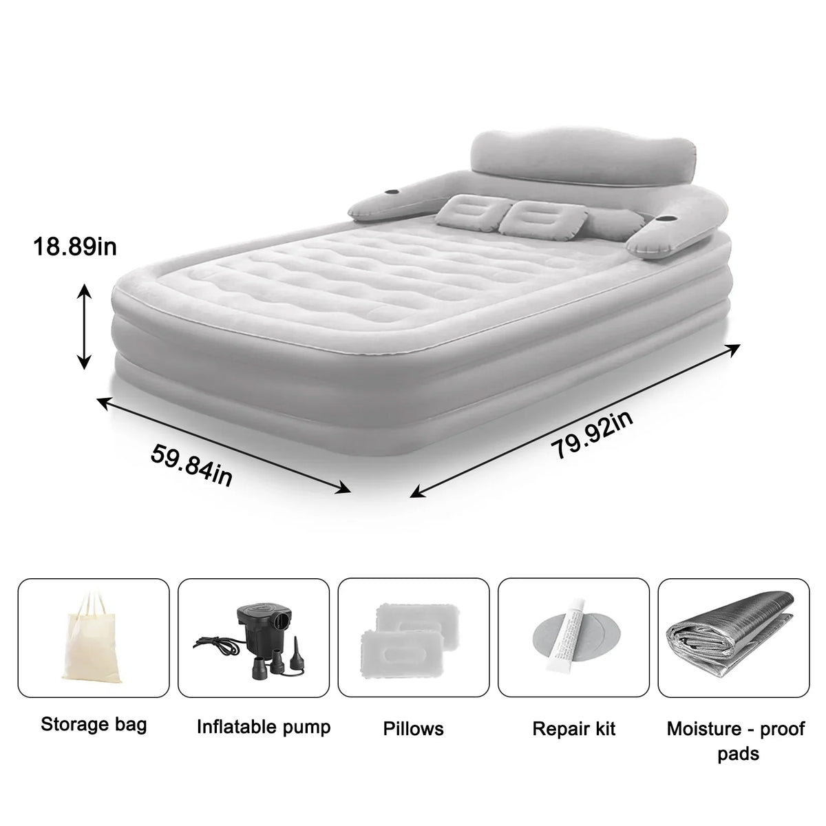 Built In Pump Inflatable Mattress for Camping and Outdoor Use