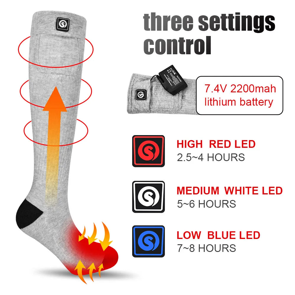Savior Rechargeable Heated Thermal Socks For Winter Outdoor Comfort