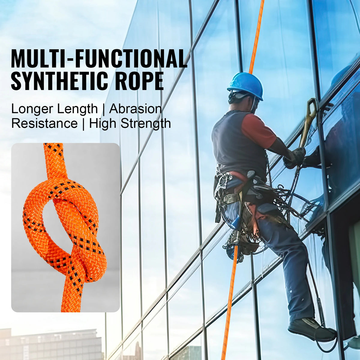 SucceBuy Dual Weave Polyester Rope for Camping and Rescue