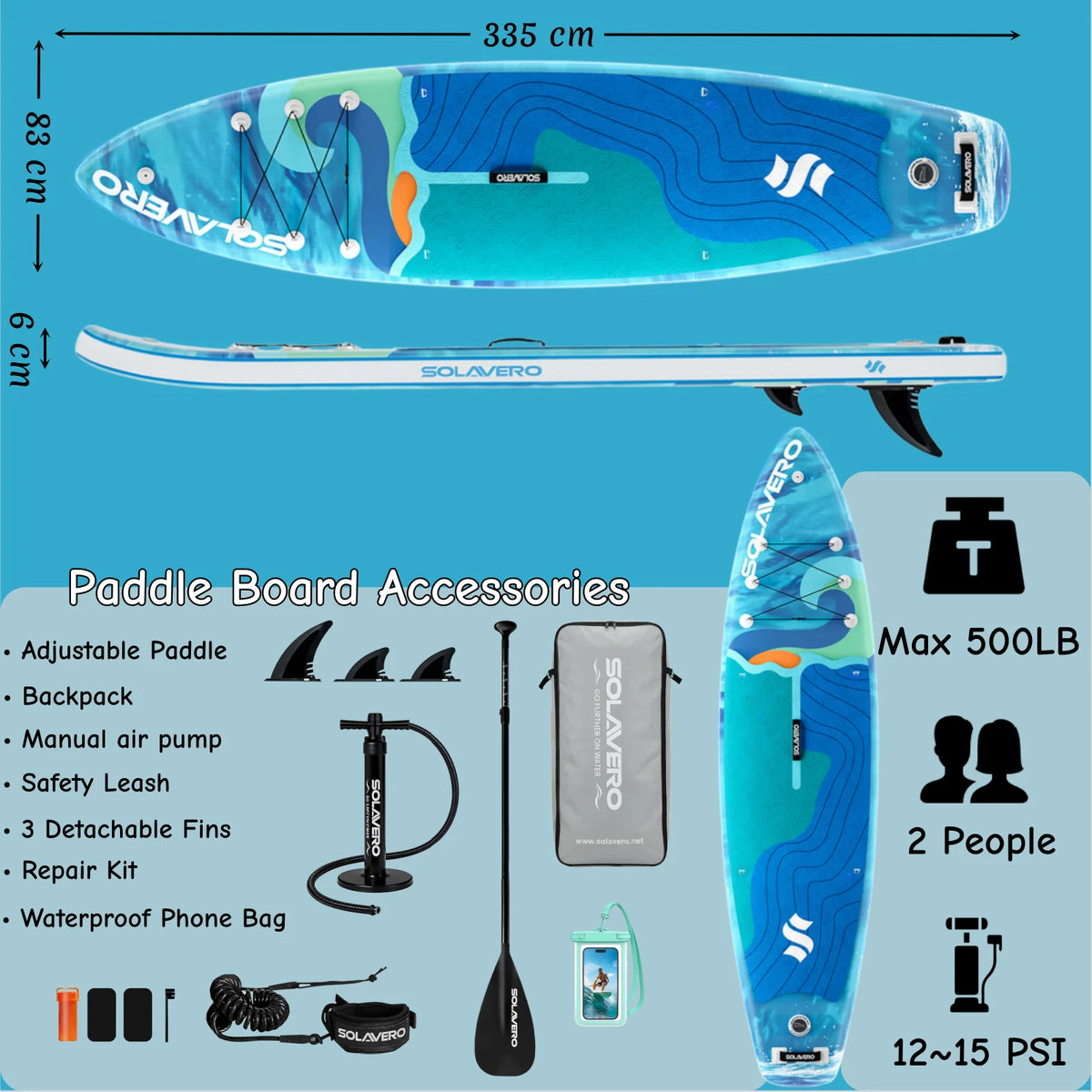 Nebmaax Inflatable Stand Up Paddle Board With Non Slip Deck