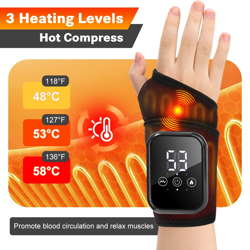 Hailicare Heated Wrist Brace With Three Heat And Vibration Modes
