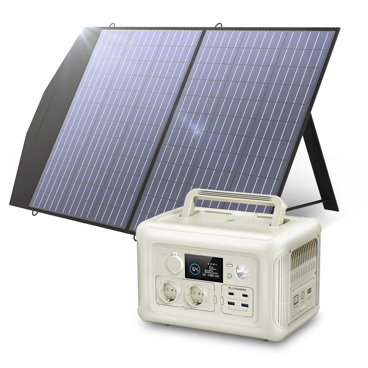 ALLPOWERS Portable Solar Charger With LiFePO4 Power Station