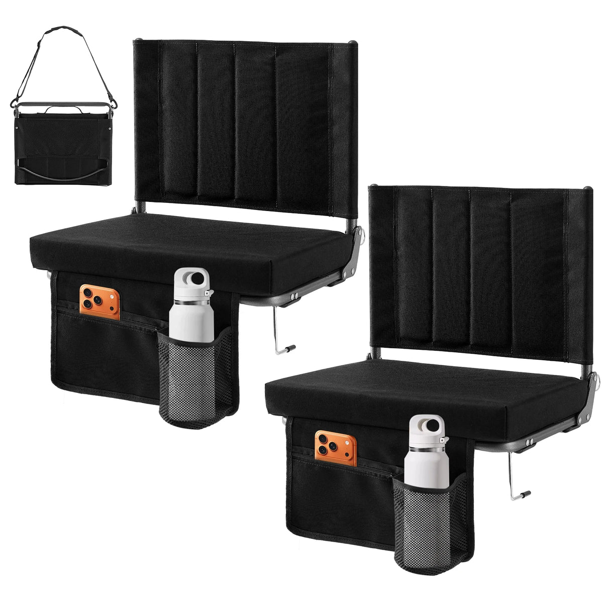 JHK Foldable Outdoor Chair With Back Support And Padded Comfort