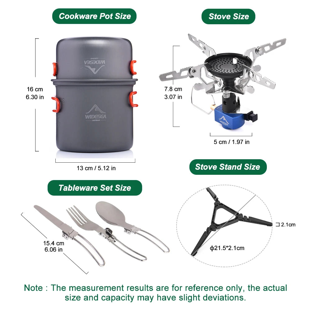 Widesea Portable Camping Gas Stove And Cookware Set
