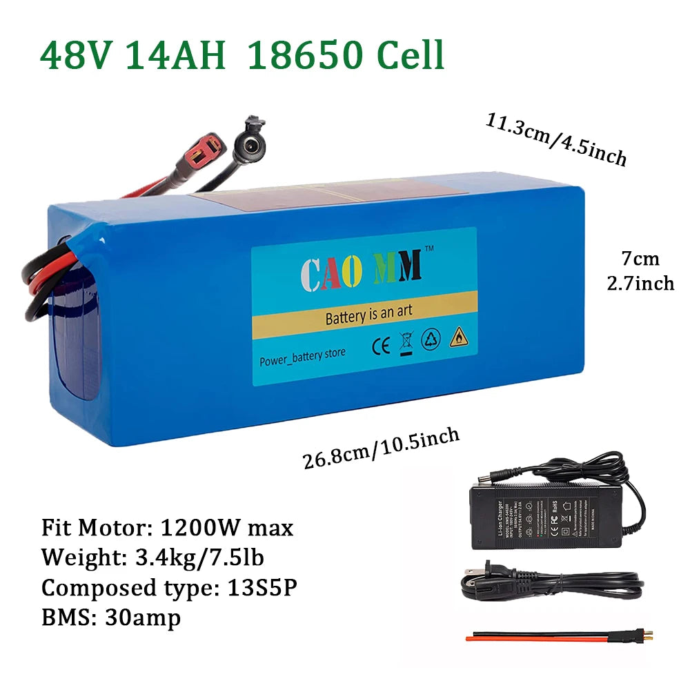 Cao Mm Ebike Battery 10Ah 20Ah Rechargeable Lithium Ion