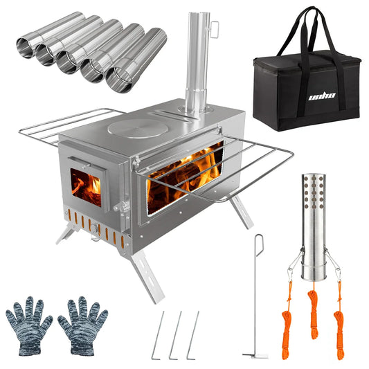 Unho Portable Wood Burning Stove For Outdoor Heating And Cooking