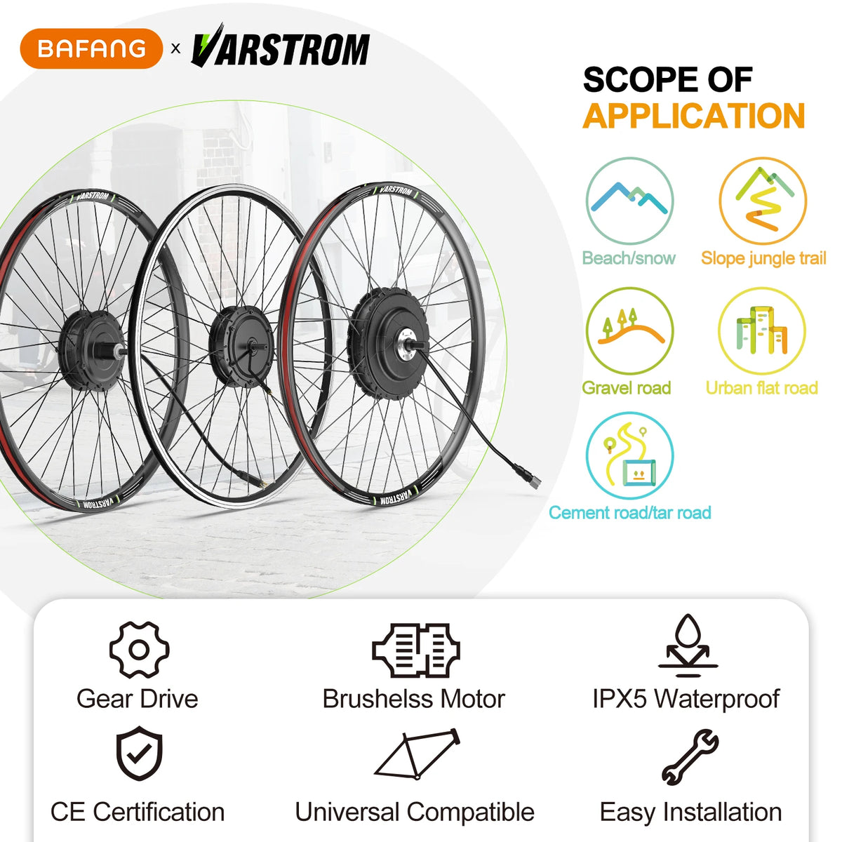Bafang Brushless Rear Electric Bike Hub Motor Drive