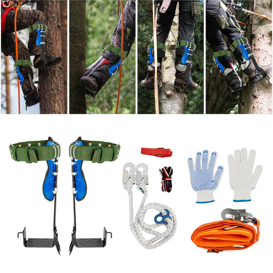 Professional Tree Climbing Spikes Kit with Safety Harness and Rope