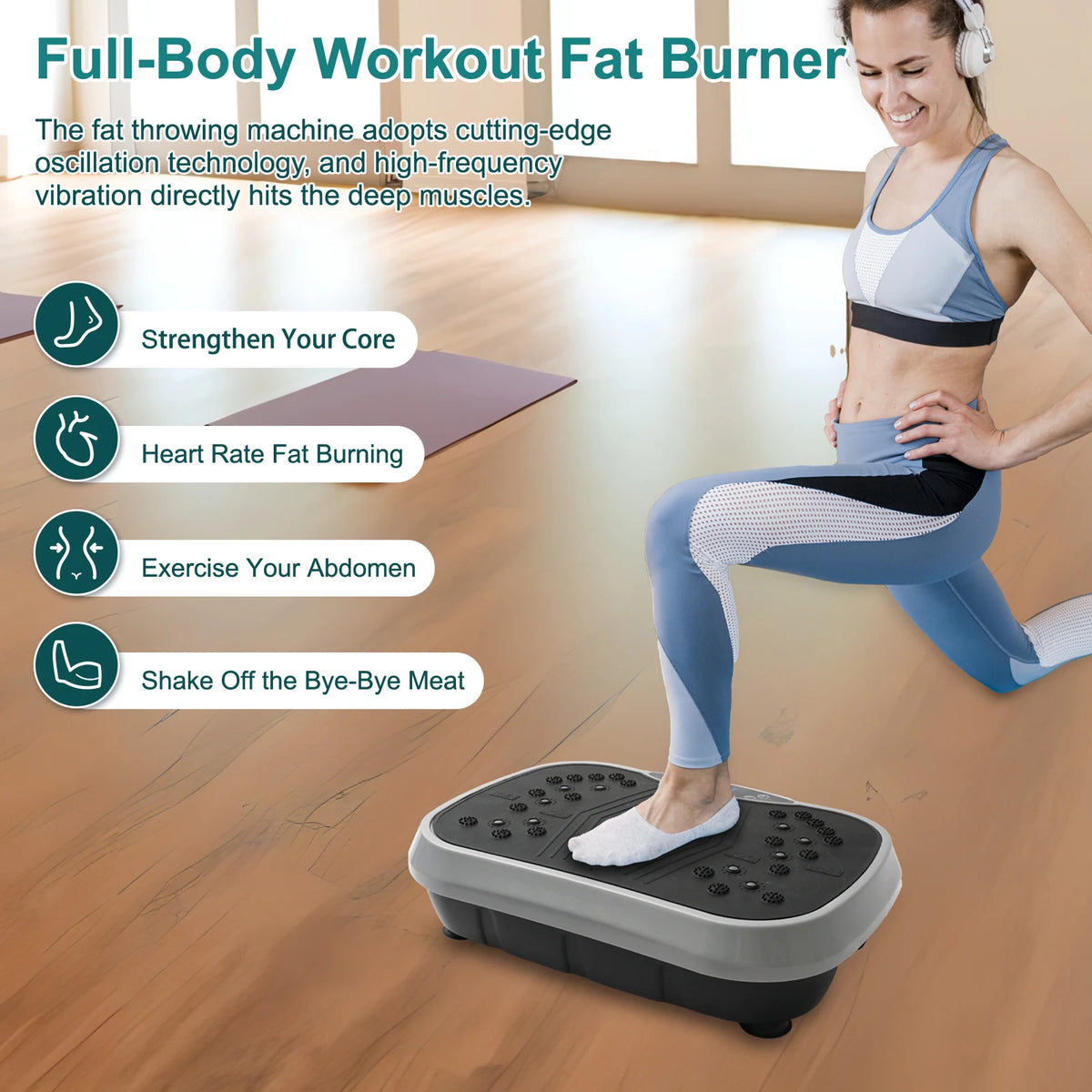 Vibration Plate Exercise Machine for Whole Body Home Fitness Workouts