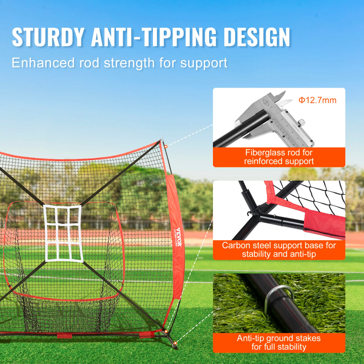 SucceBuy Baseball Practice Net With Strike Zone And Ball Collector