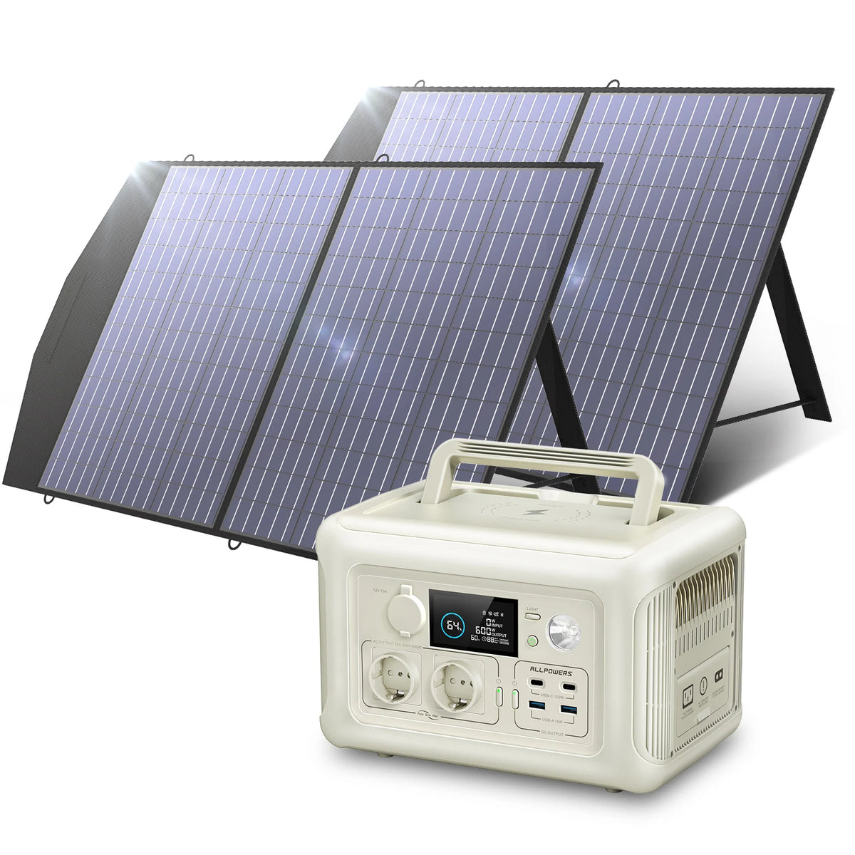ALLPOWERS Portable Solar Charger With LiFePO4 Power Station