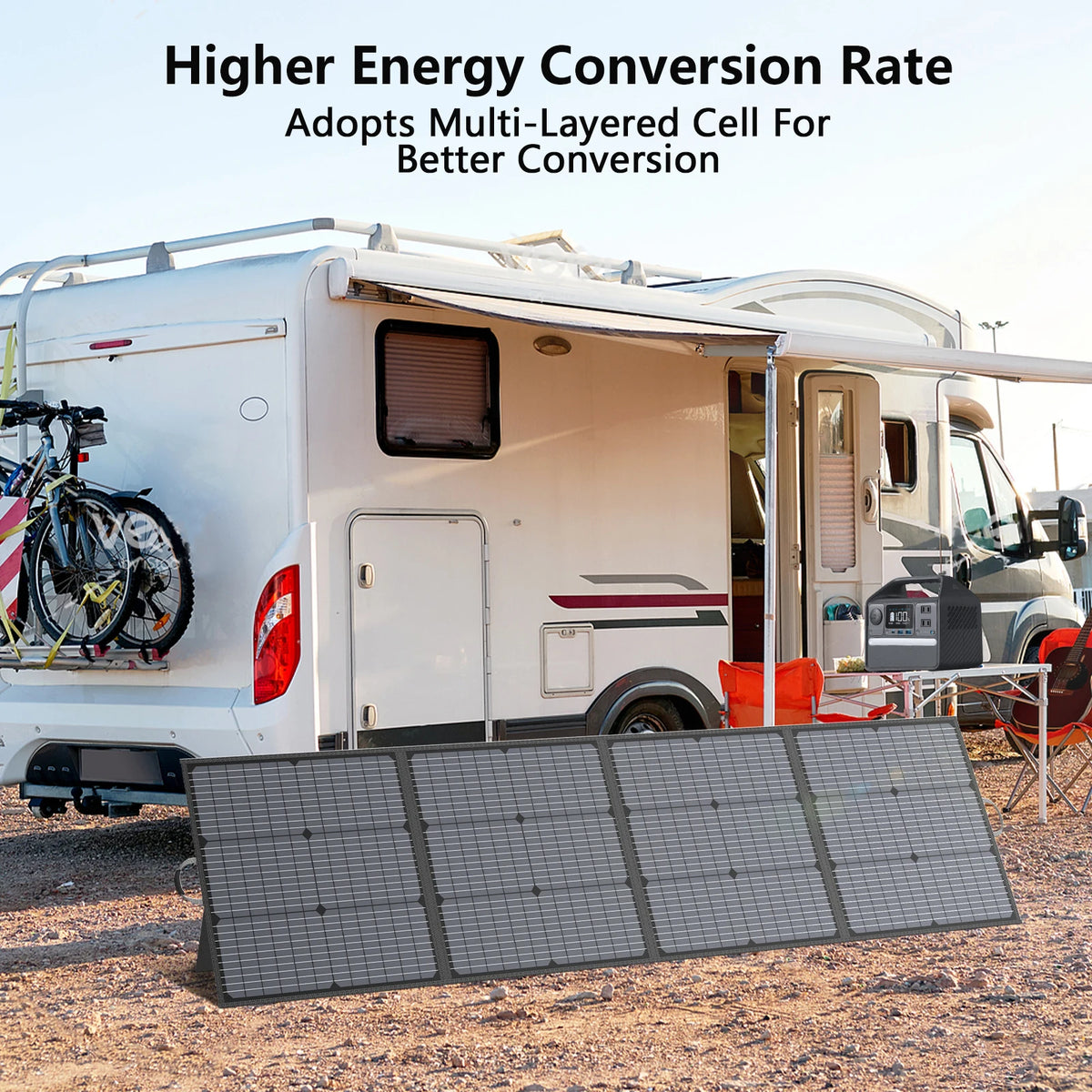 MHPOWOS 220W Foldable Solar Panel for Portable Power Stations