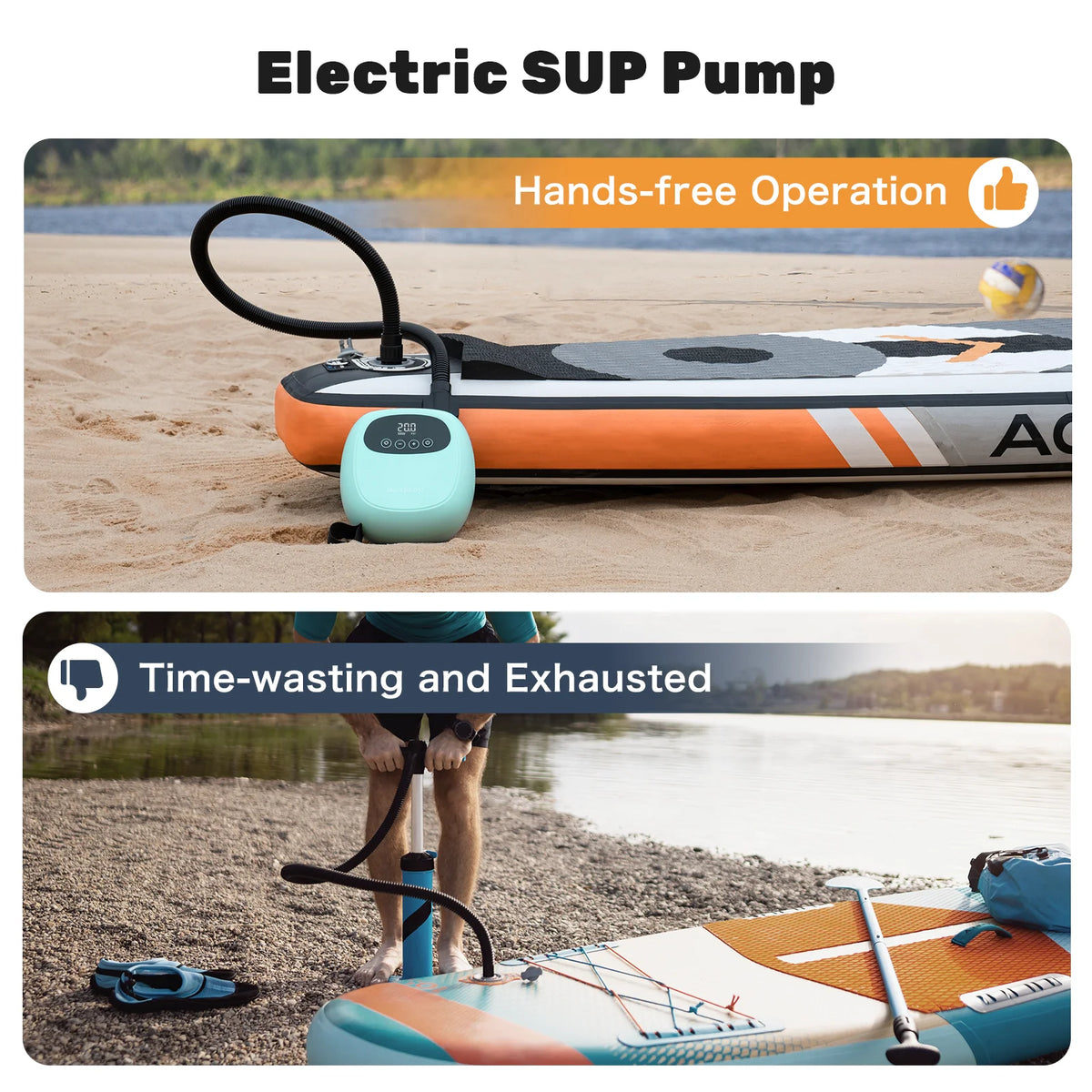 Dwndpump Rechargeable Electric SUP Pump for Paddle Boards