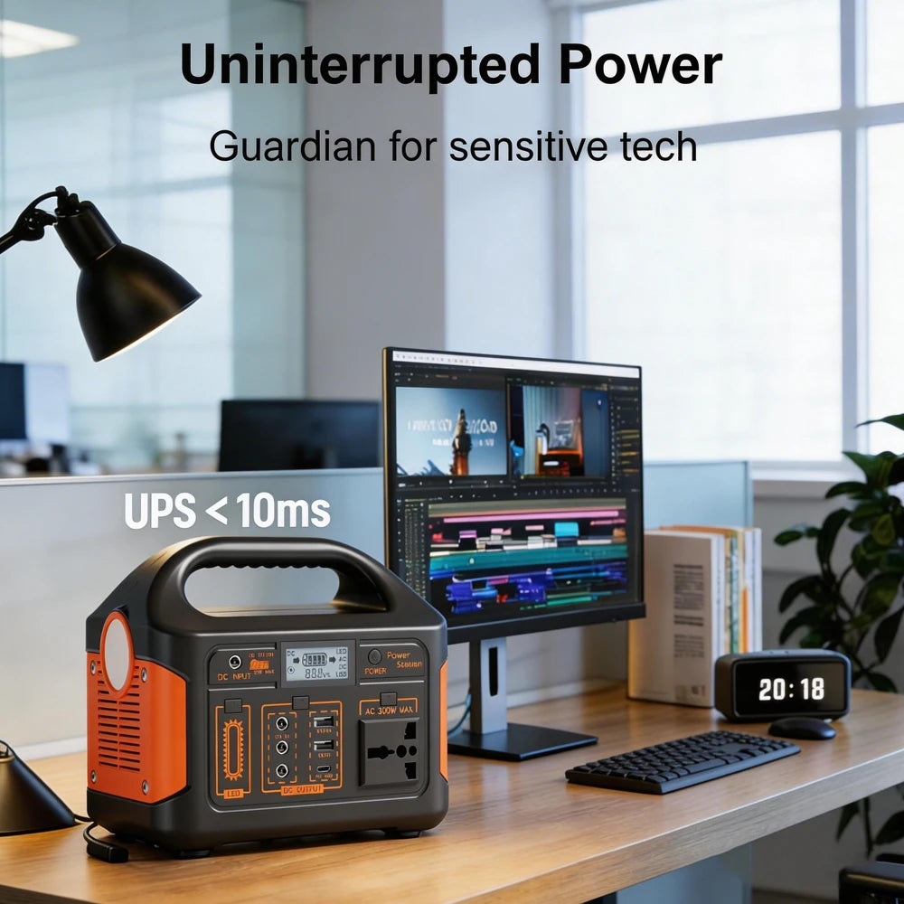 GaiaRay Portable LiFePO4 Power Station With Solar Charging for Camping