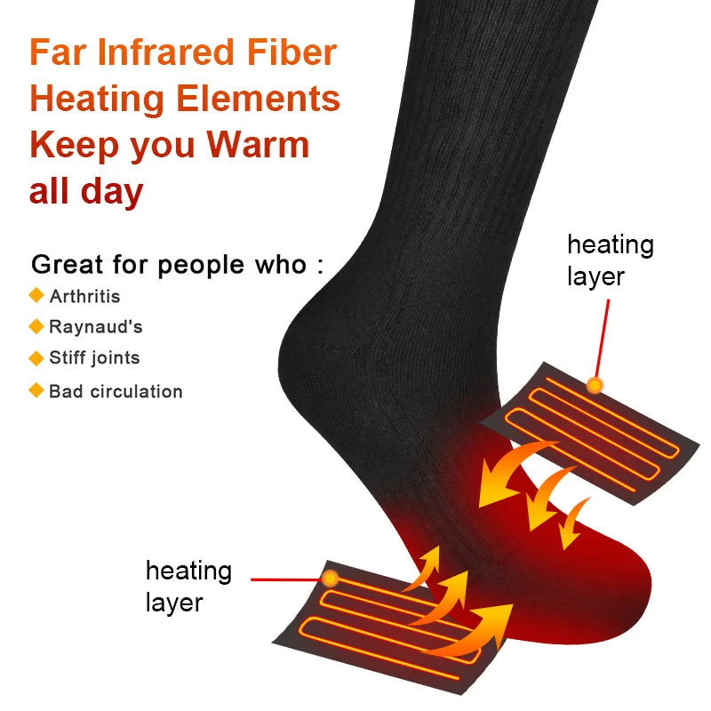 Savior Rechargeable Heated Socks for Winter Skiing Hiking and Outdoors
