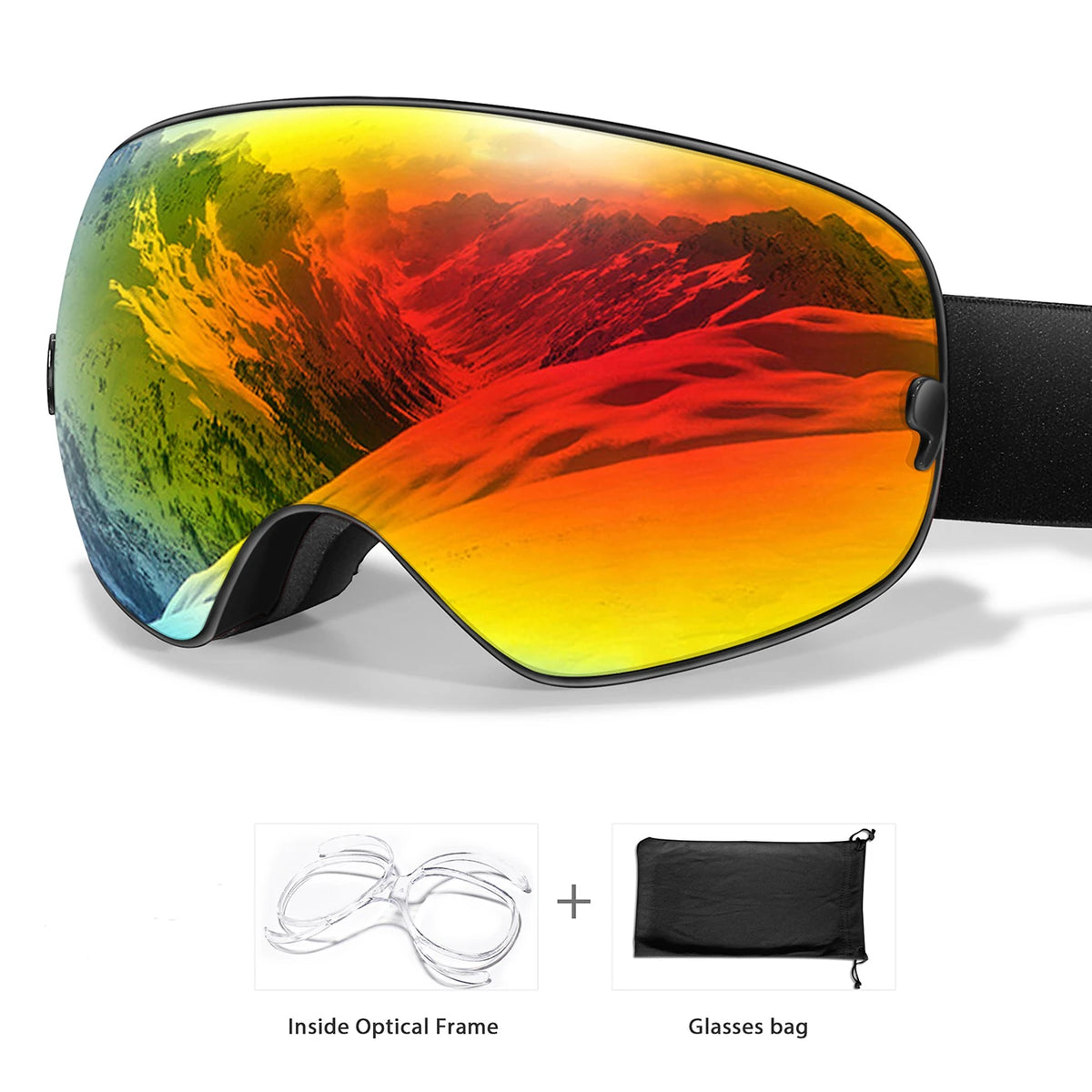 Winter Ski Goggles With Optical Insert And UV400 AntiFog Protection