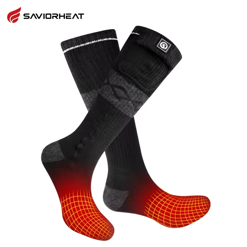 Savior Rechargeable Heated Socks for Winter Skiing Hiking and Outdoors