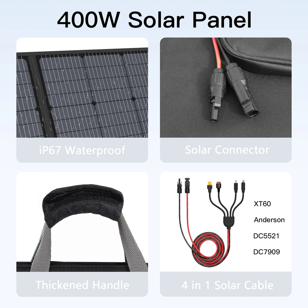 MHPOWOS 400W Foldable Portable Solar Panel for RV and Camping