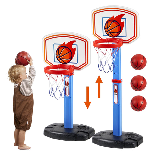 Joyfy Adjustable Kids Indoor Basketball Hoop And Ball Set
