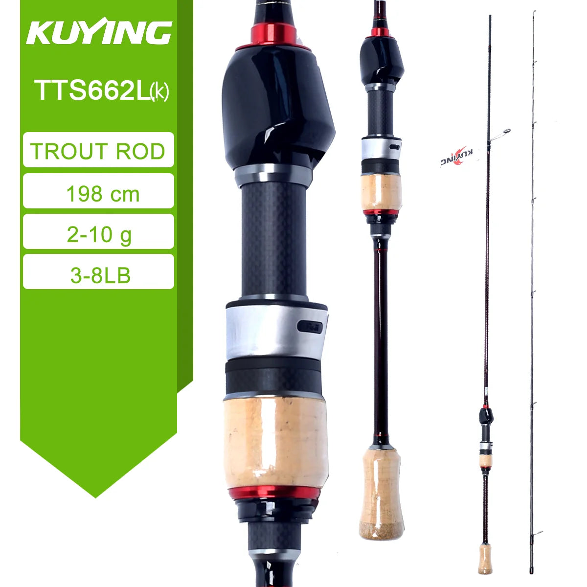 Kuying Teton Carbon Spinning Casting Fishing Rod With Fuji Components