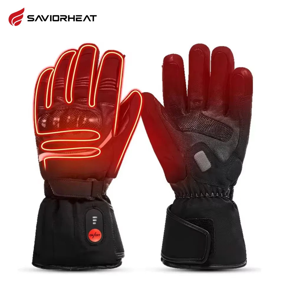 Savior Heat Waterproof Heated Motorcycle Gloves With Rechargeable Hand Warmers