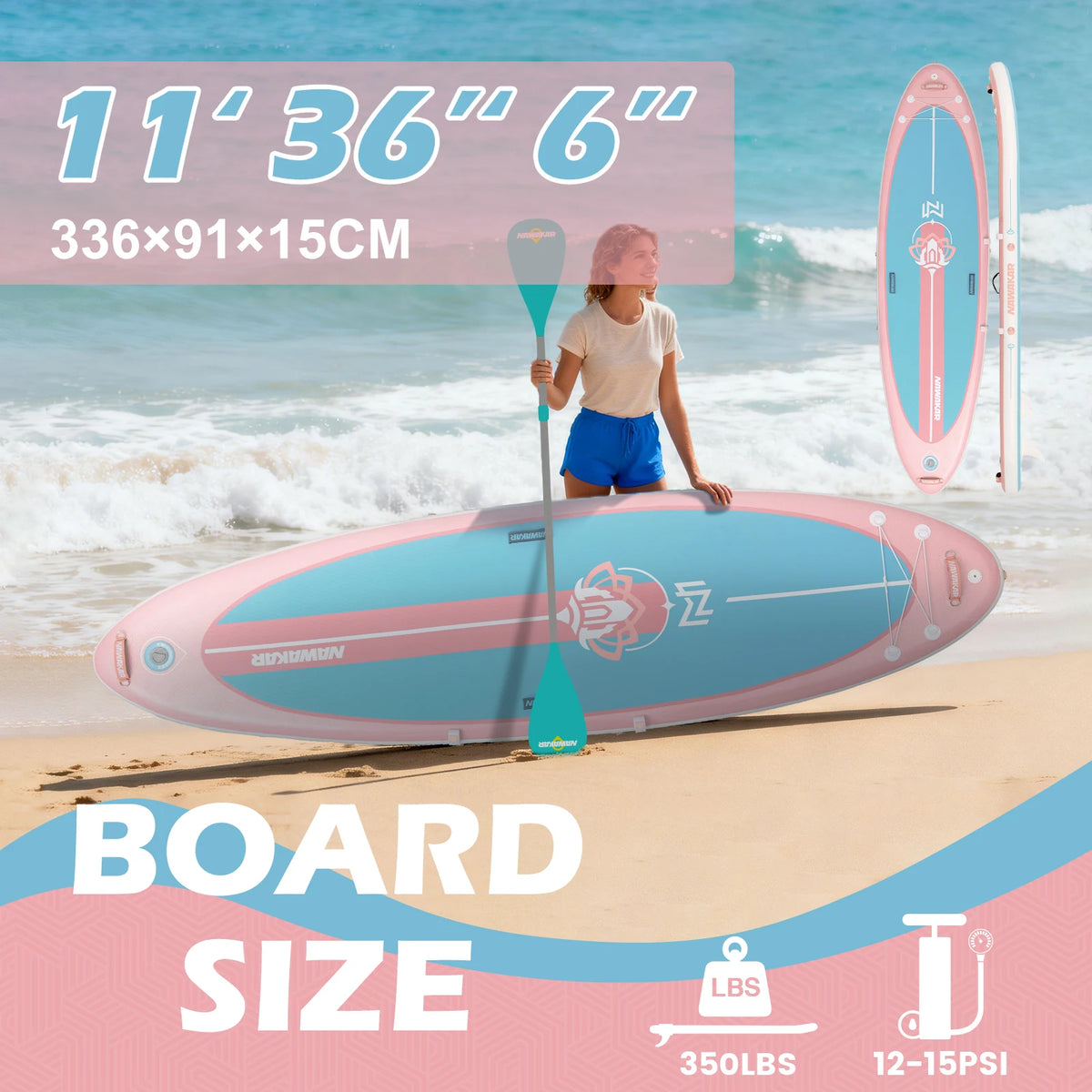Inflatable Stand Up Paddleboard for Surfing, Fishing and Recreation