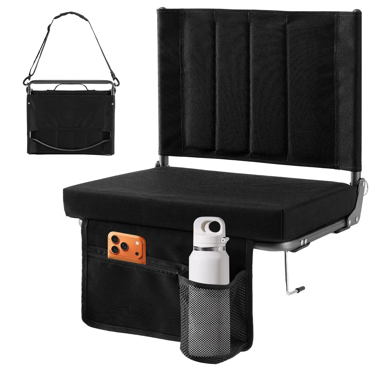 JHK Foldable Outdoor Chair With Back Support And Padded Comfort