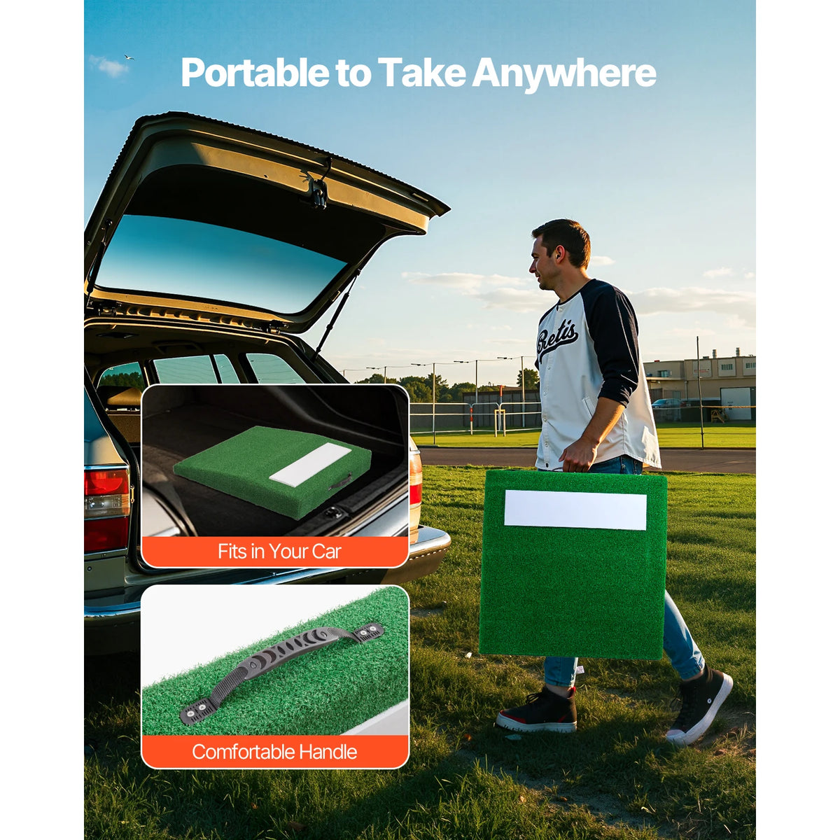 SucceBuy Baseball Pitching Mound With Durable Turf And Carry Handle