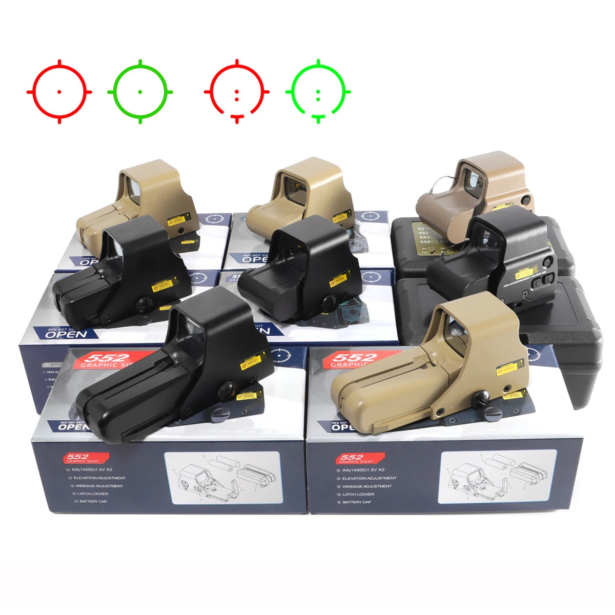 Bestsight Holographic Reflex Rifle Sight Scope With Adjustable Reticle