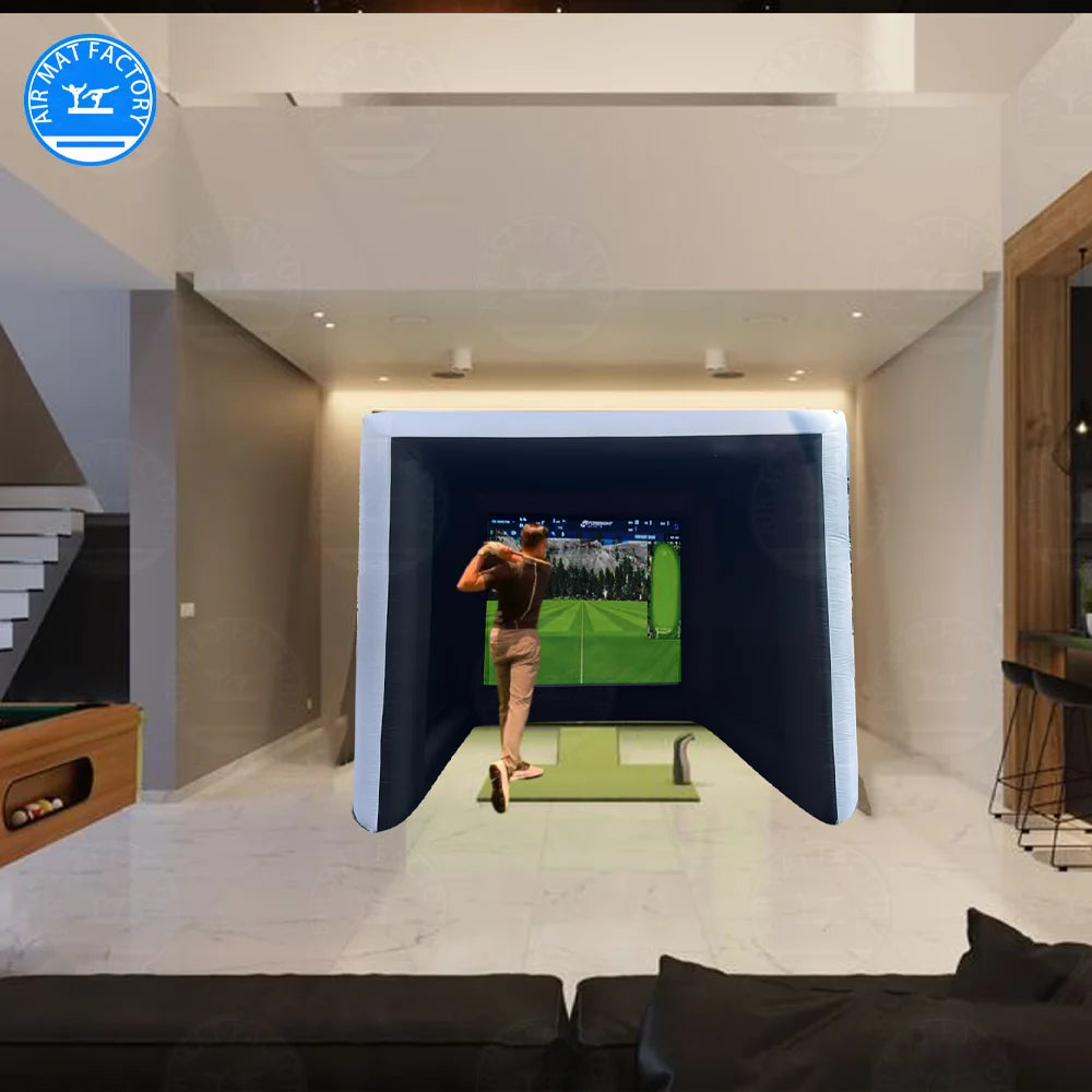 Inflatable Golf Practice Swing Simulator Tent Indoor Training Cage